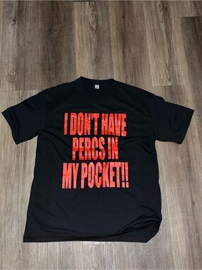 Black Graphic Tee with Red Statement Print - Men